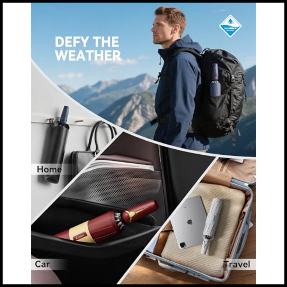 Windproof Travel Umbrella Automatic Reverse Fold … - image 3